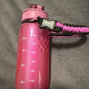 Pink Water Bottle with Strap